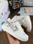 Tênis Air Force 1 Infantil - Edição Criativa (Para Colorir!)