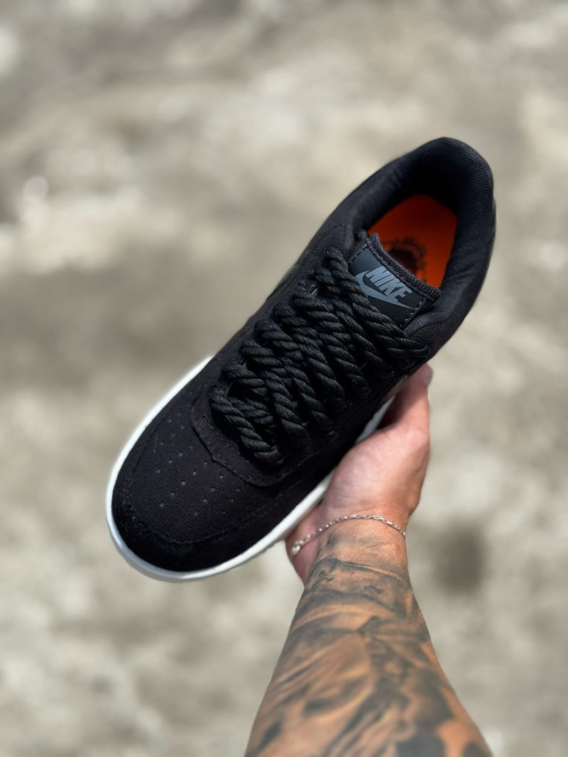 Tênis Air Force Cadarço Trançado - Preto (Frete Grátis)