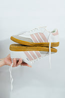 Tênis Samba OG - Branco, Rosa e Sola Caramelo (Frete Grátis)