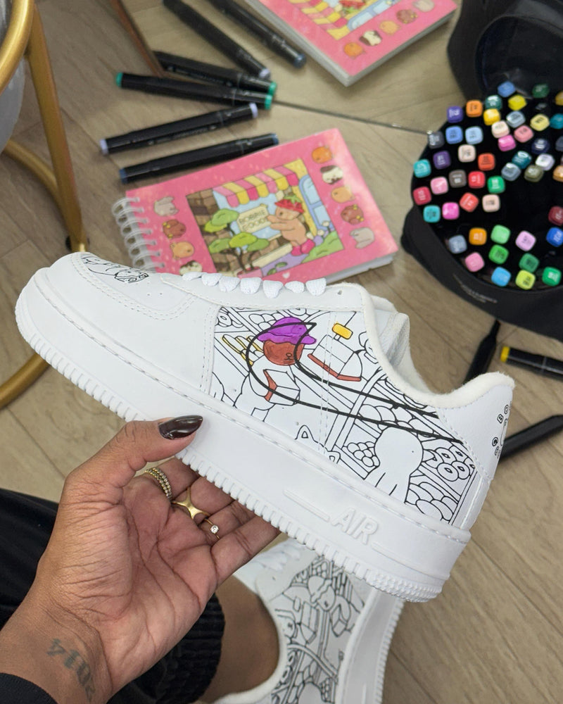 Tênis Air Force 1 Infantil - Edição Criativa (Para Colorir!)